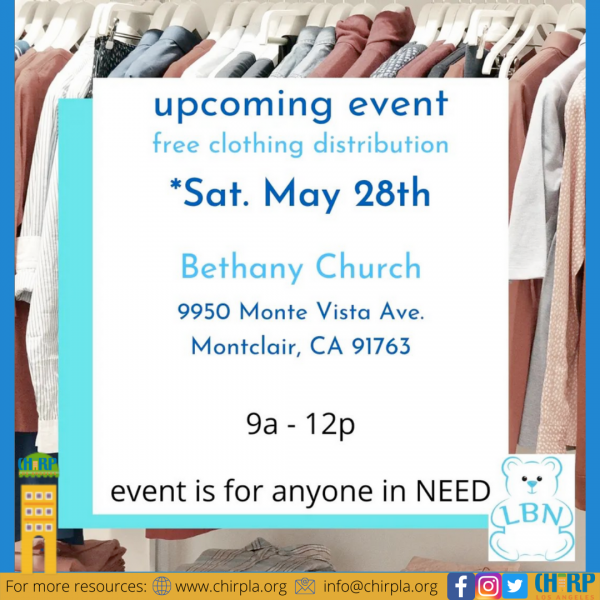 Free Clothing Distribution Event At Bethany Church | Chirp LA